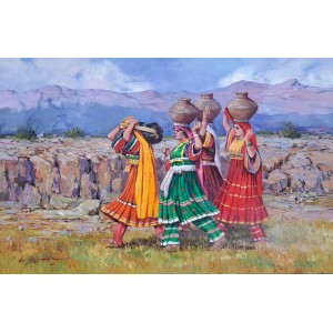 Naseeb Khan, 20 x 30 Inch, Oil on Canvas, Landscape Painting, AC-NSBK-002